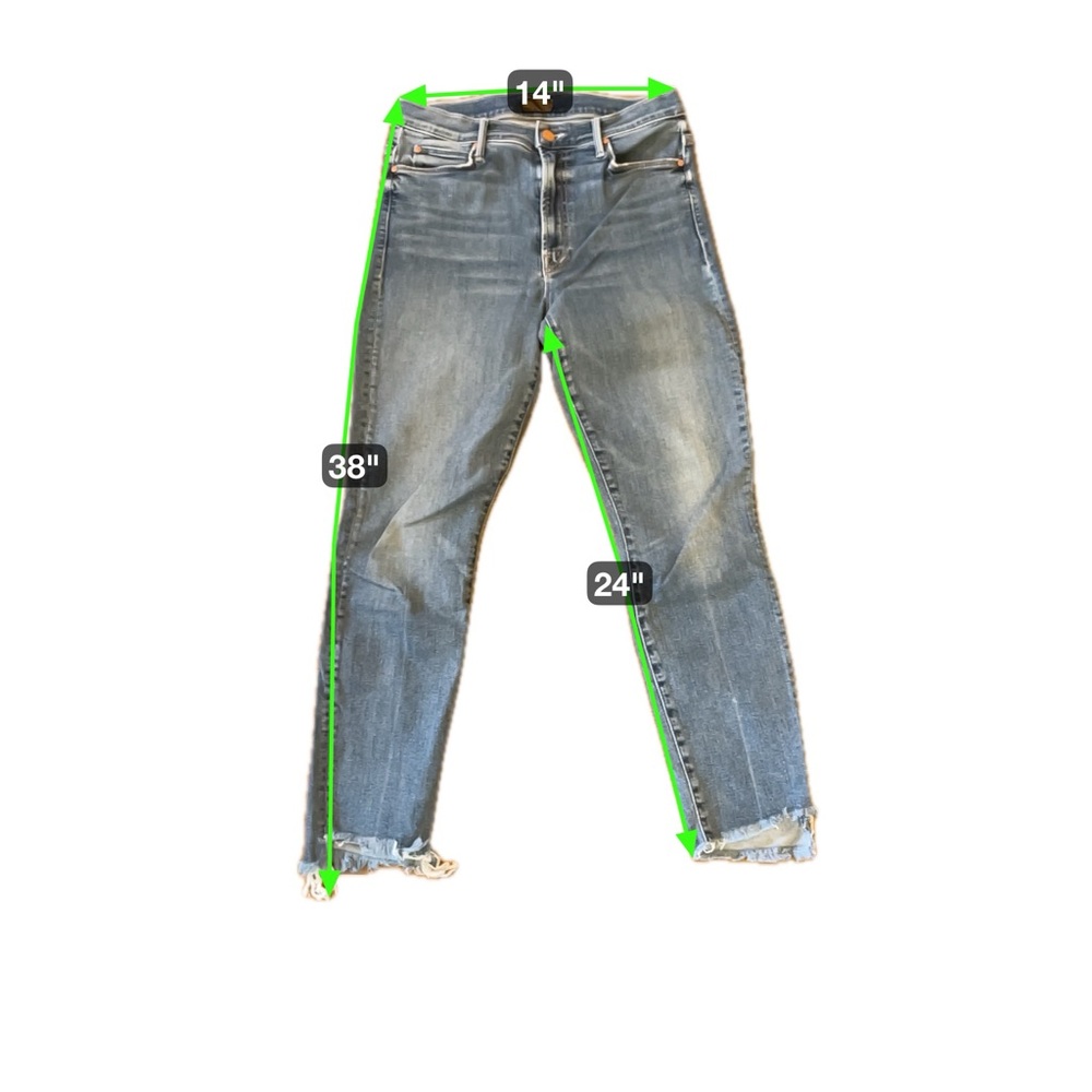 MOTHER Stunner Zip Ankle Step Fray Light Blue Skinny Jeans - Picture 3 of 7